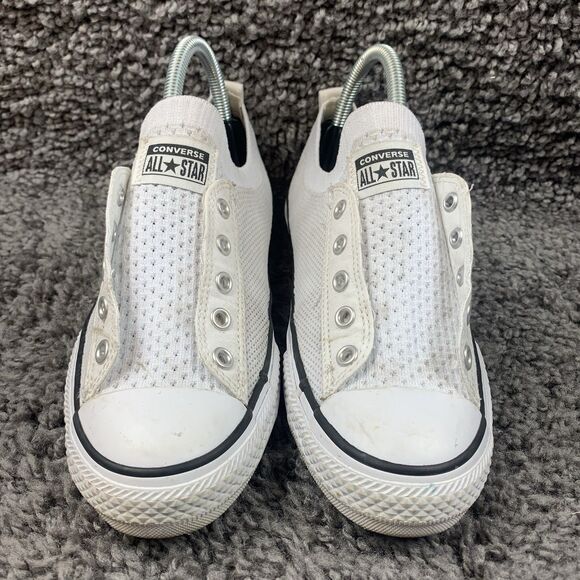 Converse Chuck Taylor Slip Low Top White Knit Junior 4 Sneakers 665411F - Picture 6 of 8